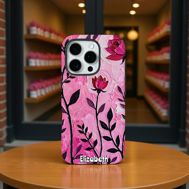  Bold Floral Art in Pink Case-Mate iPhone Case (Creator Uploaded)