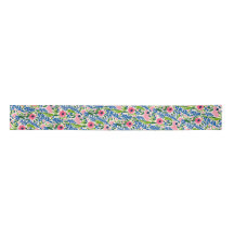 Bold Floral Blue Pink Green Maximalist Pattern