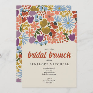 Bold Floral Bridal Brunch Shower  Invitation