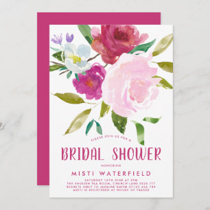 Bold Floral Bridal Shower Invitation