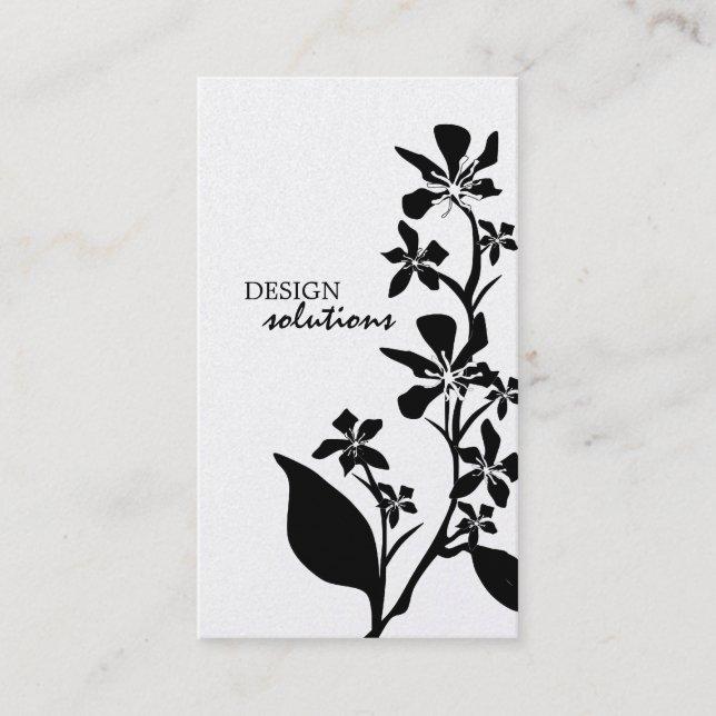 Bold Floral Business Cards (Front)