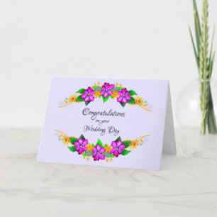Bold Floral Congratulations on your wedding day Card
