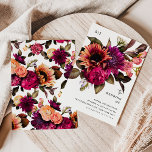 Bold Floral | Dramatic and Elegant Wedding Invitation<br><div class="desc">These elegant and dramatic wedding invitations feature colourful bold flowers (including rose,  sunflower,  dahlia,  tulip and more) on a white background for a sophisticated,  classy floral look.</div>