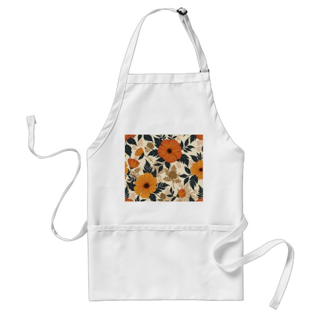 Bold Floral Geometry Apron (Front)