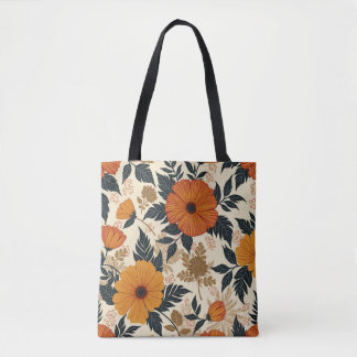 Bold Floral Geometry Tote Bag