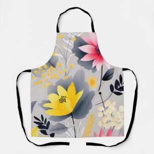 Bold Floral In Yellow And Pink Apron