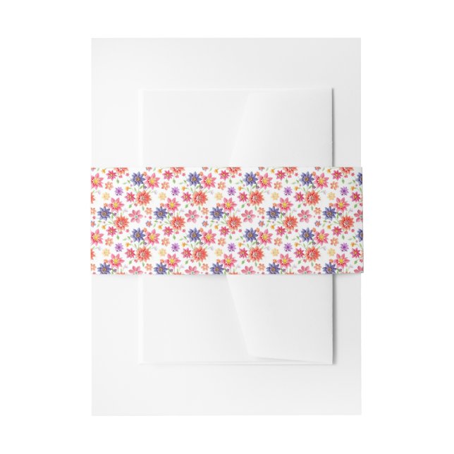 Bold, Floral  Invitation Belly Band (Front Example)