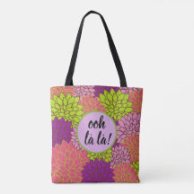 Bold Floral Ooh la la/ Monogram Pink Purple Green