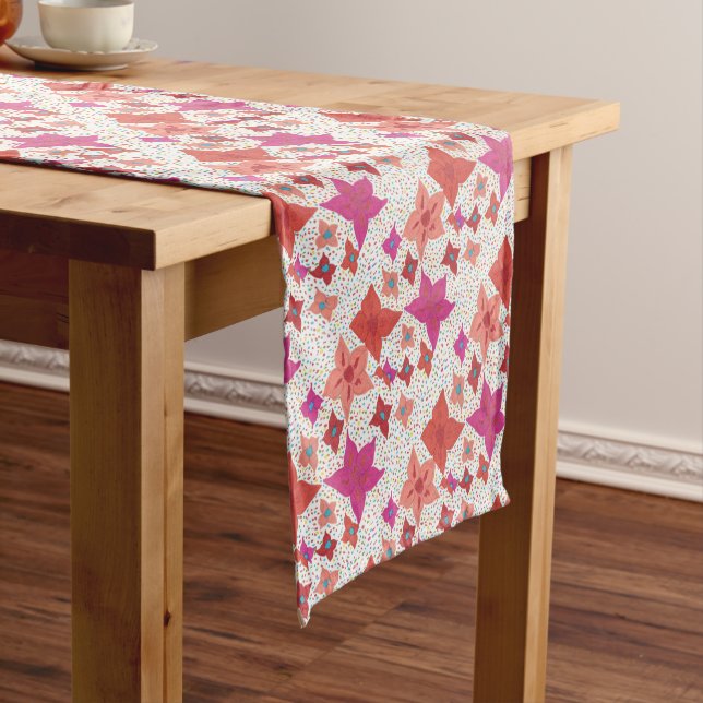 Bold Floral Pattern Short Table Runner (In Situ)