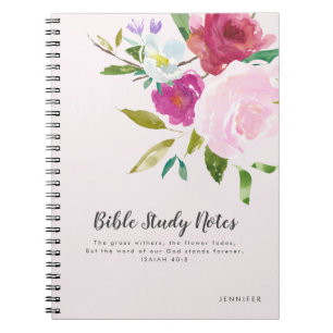 Bold Floral Personalized Bible Study Notebook