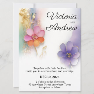 Bold Floral Wedding Invitation