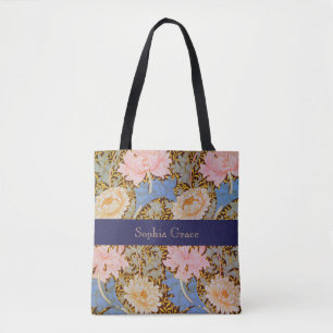 Bold Floral William Morris Design Add a Name Tote Bag
