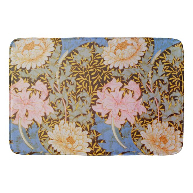 Bold Floral Wm Morris Design Bath Mat (Front)