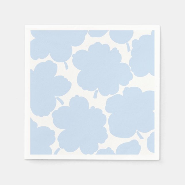 Bold Florals Monochrome Powder Blue Napkin (Front)