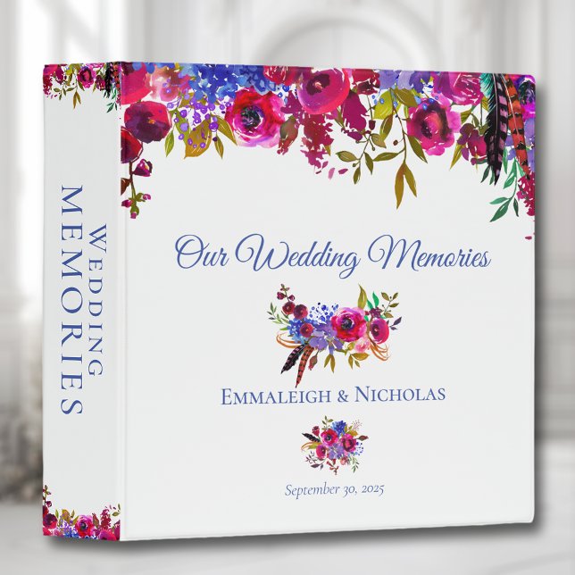 Bold Florals Wedding Photo Scrapbook Album Binder (Creator Uploaded)