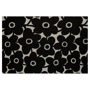 Bold Flowers - Black Fabric