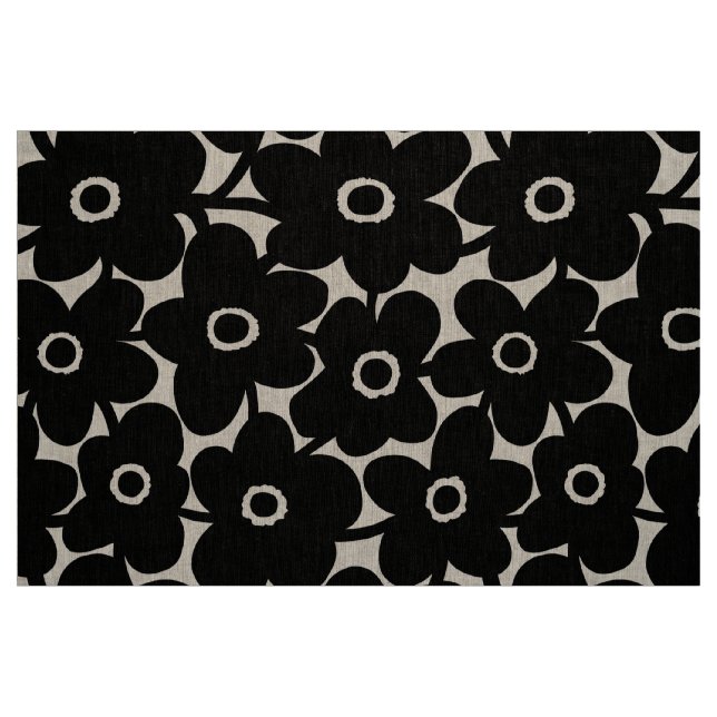 Bold Flowers - Black Fabric (Fat Quarter)