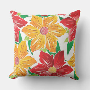 Bold Flowers Outdoor Pillow