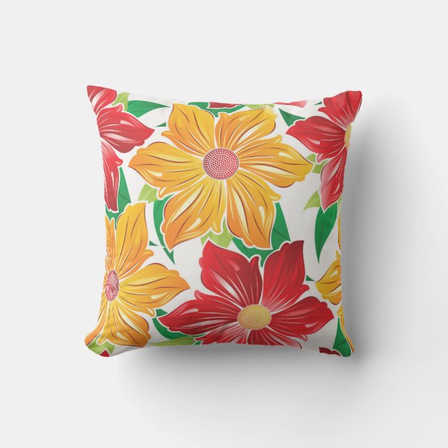 Bold Flowers Outdoor Pillow (Front)