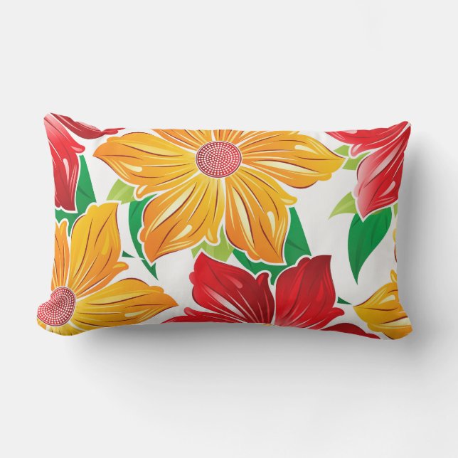 Bold Flowers Throw Pillow (Front)