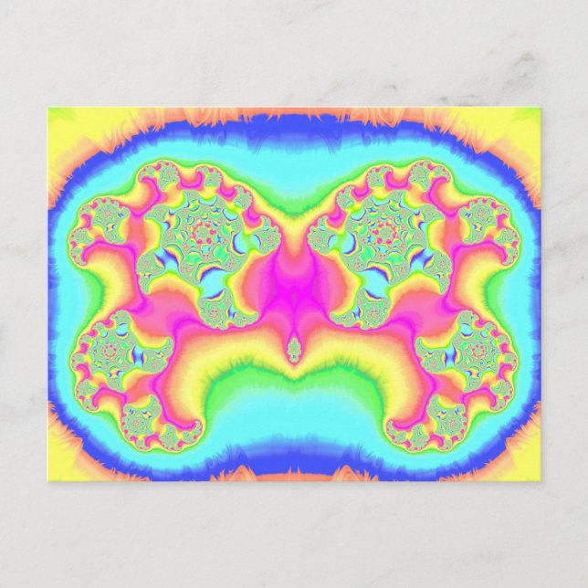 BOLD ~ FLUORO PINK ~ 3D Fractal Design ~ Postcard (Front)