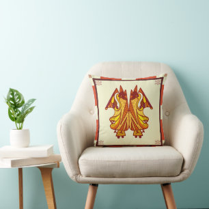 Bold Folk Art Decorative Throw Pillow