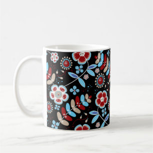 Bold Folk Floral Pattern Coffee Mug