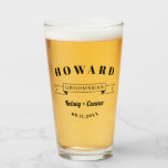 Bold Font Groomsman Wedding Glass<br><div class="desc">Perfect favor for your groomsmen where you can personalize the beer glass with your groomsman's name, the names of the happy couple, and wedding date in bold black fonts.</div>