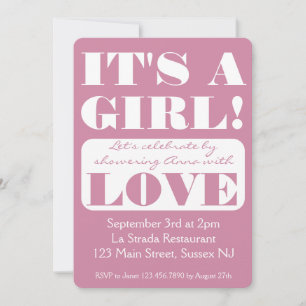 Bold Font It's a Girl! baby Shower invitation