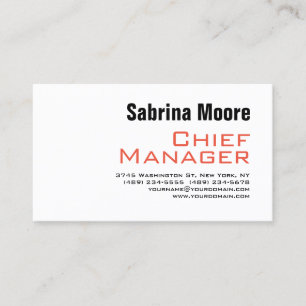 Bold Font Modern Minimalist Plain Professional Business Card