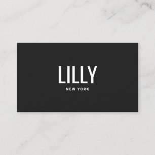 Bold Font  Modern Minimalist Professional Black Business Card
