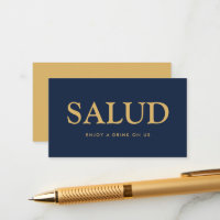 Bold Font "Salud" Spanish Free Drinks Ticket