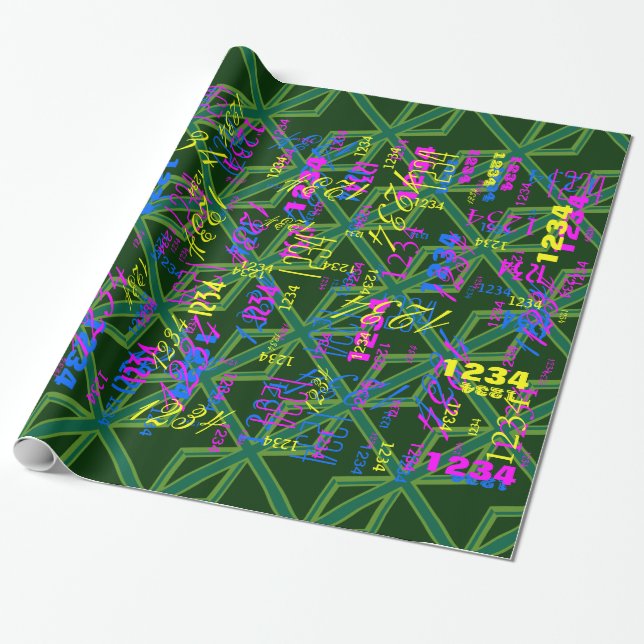 Bold Forest Green Union Jack Wrapping Paper (Unrolled)
