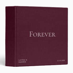 Bold Forever Typography Wedding Album Linen Binder