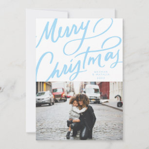 Bold Fun Hand Lettered Merry Christmas Holiday Card