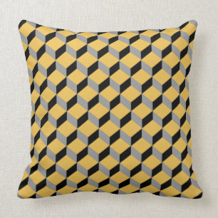 Bold Funky Optical Illusion Modern Patterned Throw Pillow