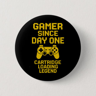 Bold Gamer Dad Design – Yellow Controller Art 2 Inch Round Button