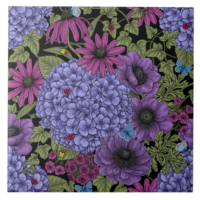 Bold garden florals tile (Front)