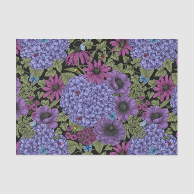 Bold garden florals tissue paper (Front)