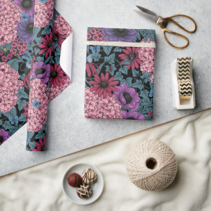 Bold garden florals wrapping paper