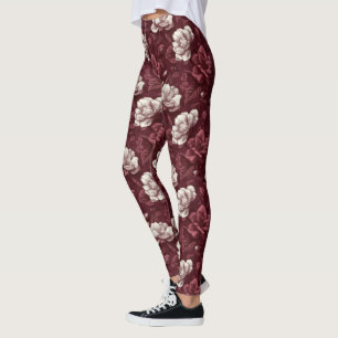 Bold Gardenias Accent Apparel Wear Leggings