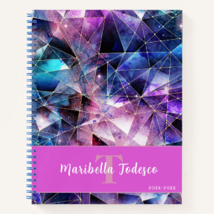 Bold Gemstone Crystals and Gold Notebook