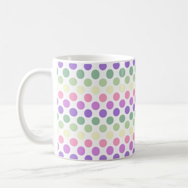 Bold Genderfae Pride Flag Colours Polkadots Coffee Mug (Left)