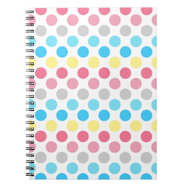 Bold Genderflux Pride Flag Colours Polkadots Notebook (Front)