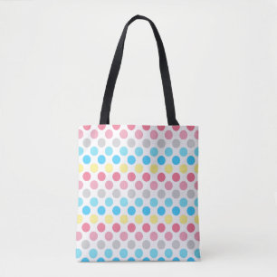 Bold Genderflux Pride Flag Colours Polkadots Tote Bag
