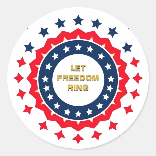 Bold Geometric 4th of July Design Classic Round Sticker (Front)
