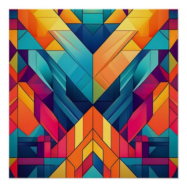 Bold Geometric Abstract – Colorful Modern Art Poster (Front)