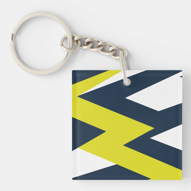 Bold Geometric Abstract Pattern Keychain (Front)