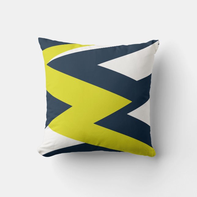 Bold Geometric Abstract Pattern Throw Pillow (Front)