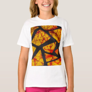 Bold Geometric African Wax Print Fabric - Gold, Re T-Shirt